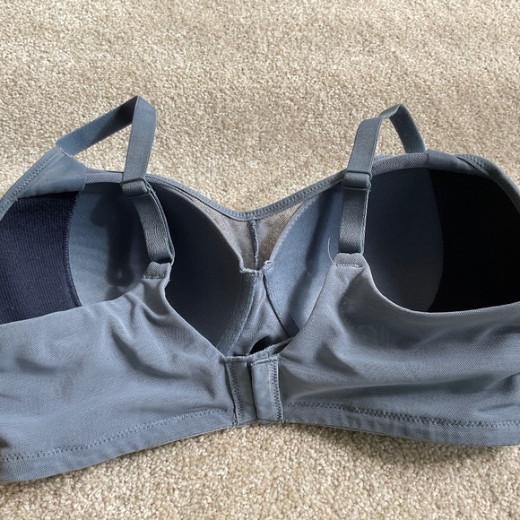 Breezies Mesh Illusions Contour Bra No Underwire 34DD Slate Blue - Picture 10 of 11